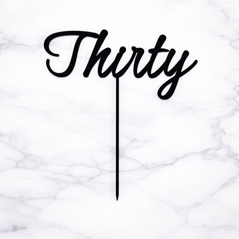 Thirty Taarttopper | 30e Verjaardag Stijlvolle Decoratie 15 cm