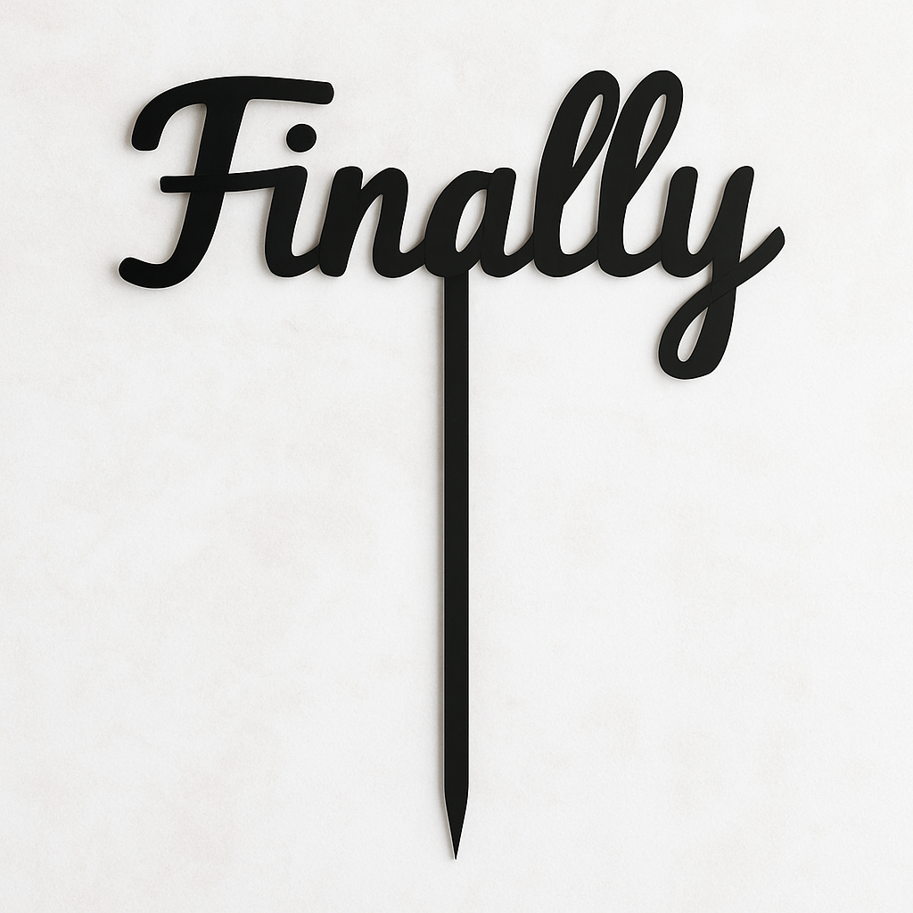 Finally Taarttopper – Perfect voor Eindelijk-Momenten (15 cm breed)