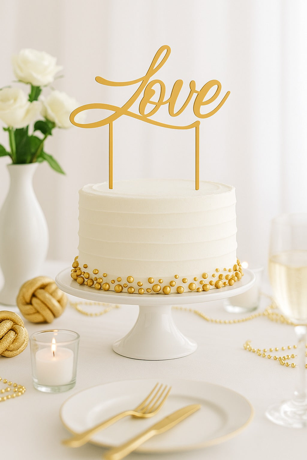 Love Taarttopper (15 cm) | Romantisch & Elegant