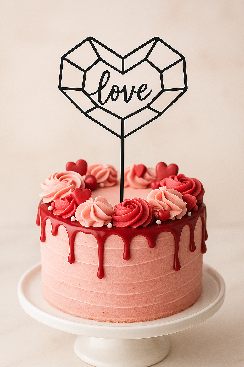Love Taarttopper – Vier de liefde (15 cm)