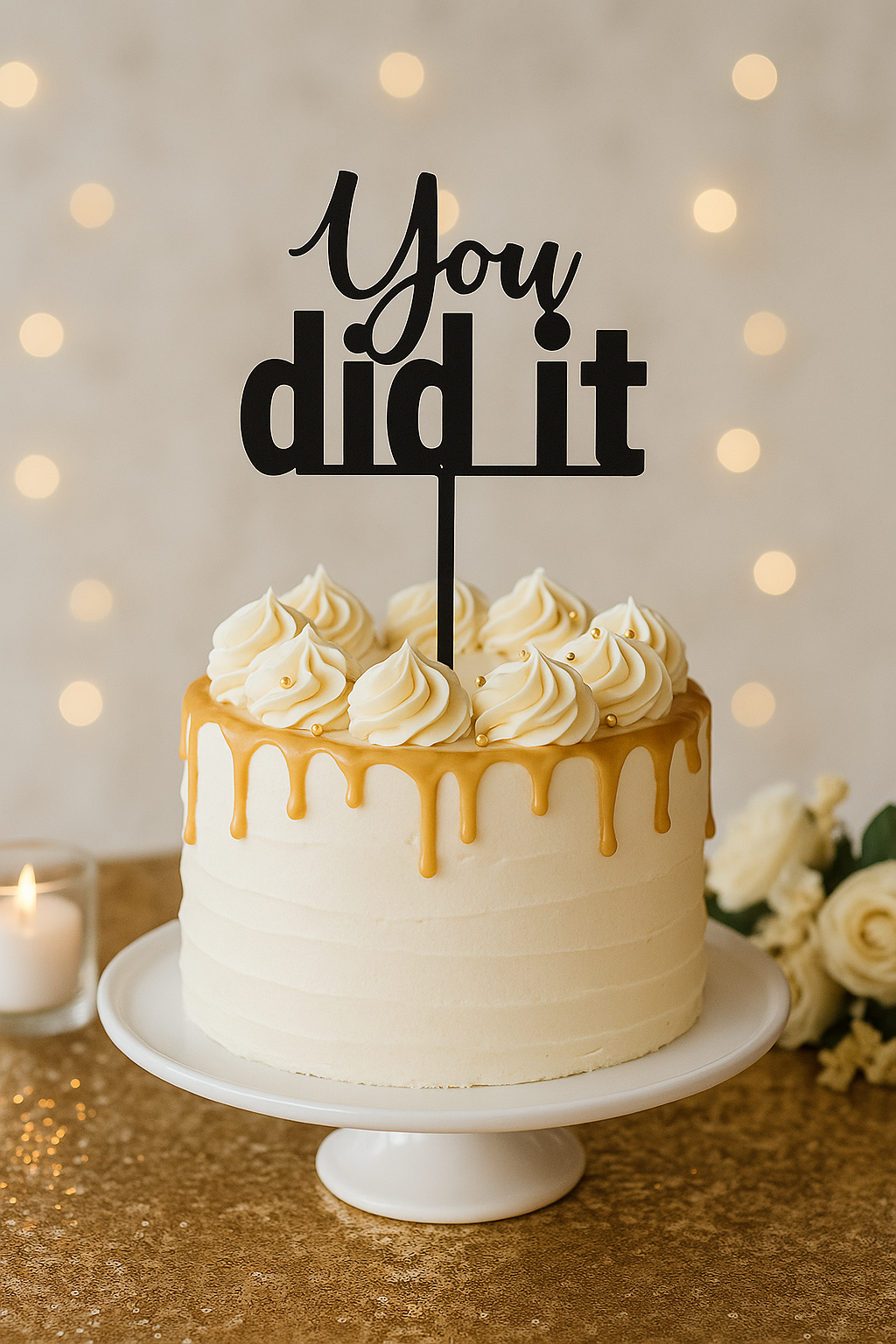 You Did It Taarttopper – Perfect voor Afstuderen, Geslaagd of Elke Mijlpaal (15 cm breed)