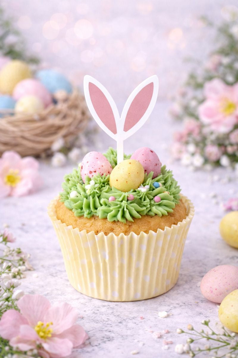 Pasen cupcake topper konijnenoren (set van 5) | Schattige paasdecoratie