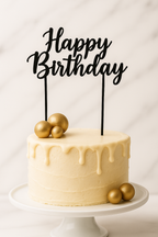Happy Birthday Taarttopper – Stijlvolle Eyecatcher (15 cm breed)