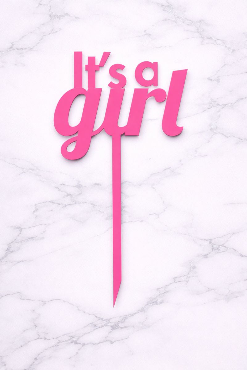Cupcake topper It’s a Girl (set van 5) | Babyshower & gender reveal