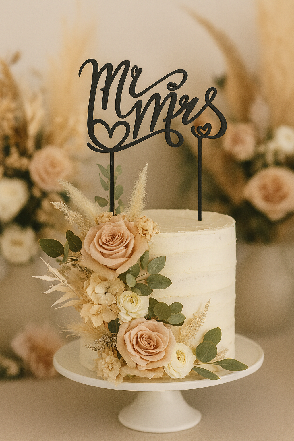 Mr & Mrs Taarttopper (15 cm) | Elegant & Tijdloos