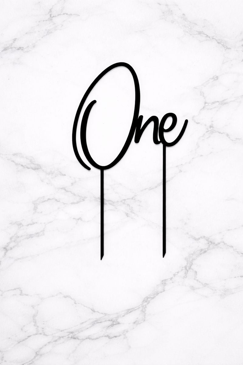 Taarttopper “One” | Eerste Verjaardag Decoratie 15 cm