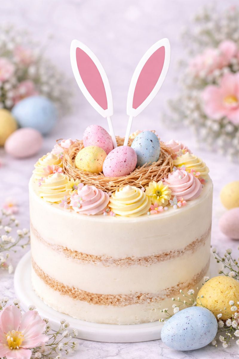 Paas taarttopper konijnenoren (set van 2) | Stijlvolle paasdecoratie