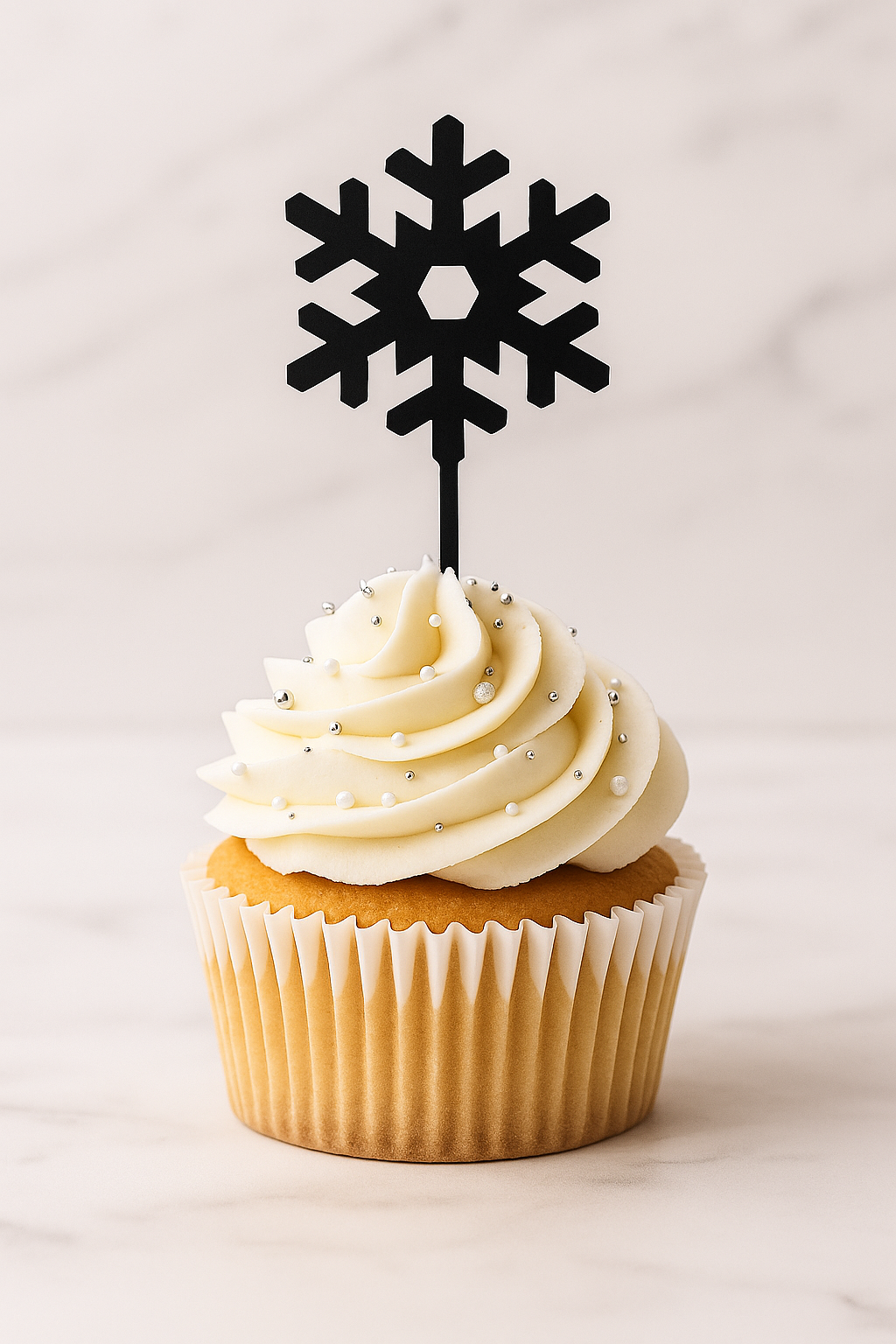 Sneeuwvlok Cupcaketopper – Set van 5