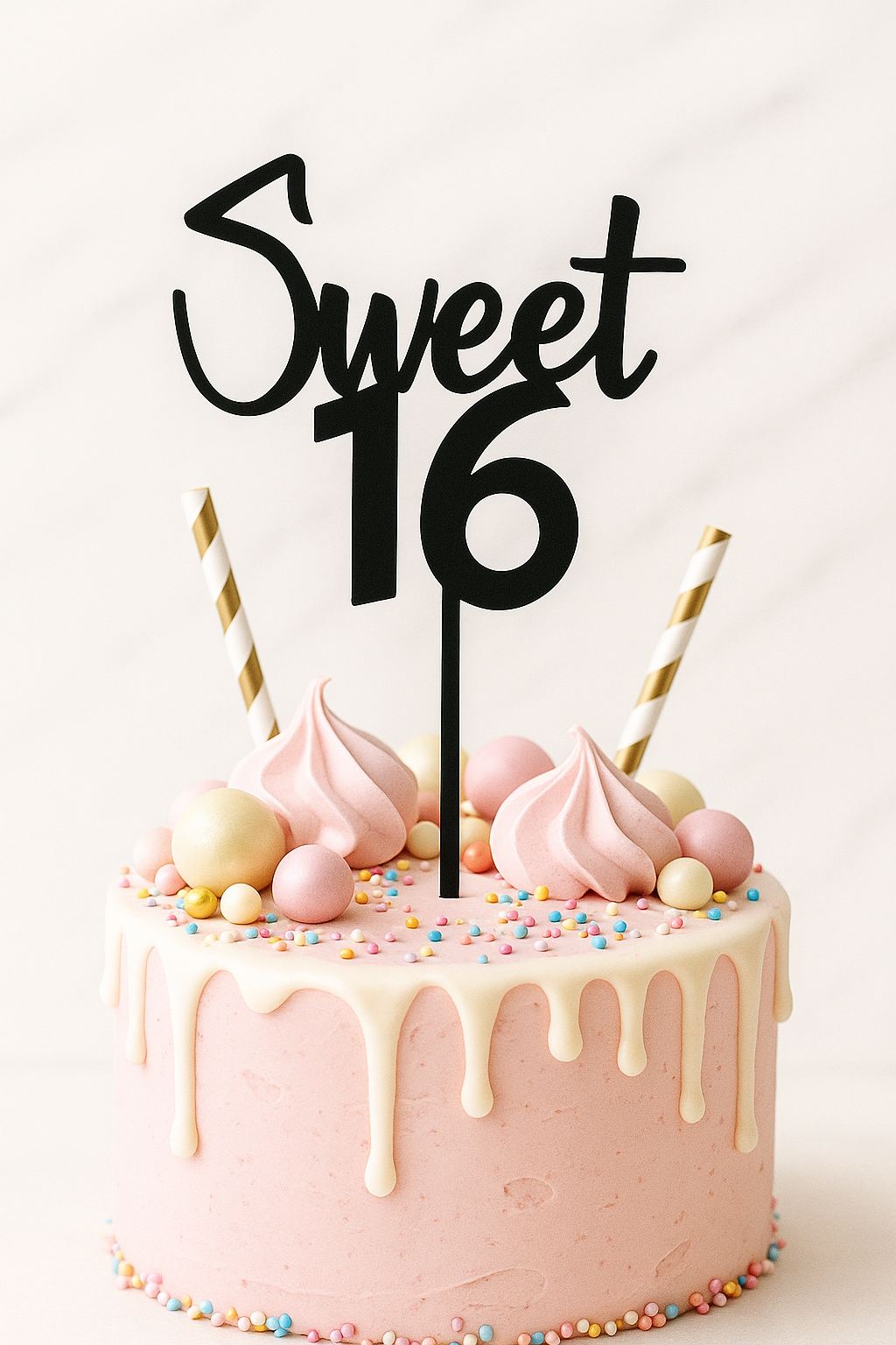 Sweet 16 Taarttopper | Elegant Birthday Edition 15 cm