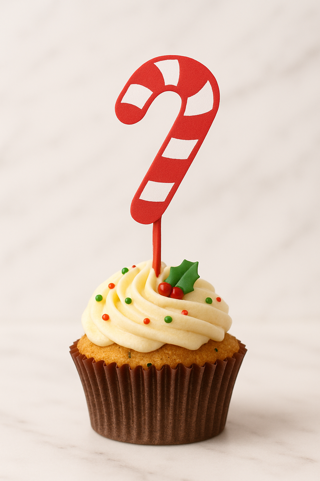 Kerst Cupcake Toppers Candy Cane (5 stuks) | Nu 50% Korting